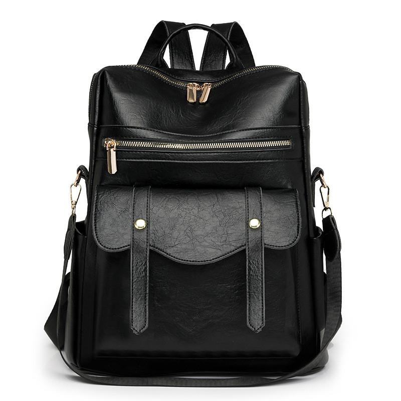 IELGY Backpack Retro British Fashion All-Match PU Casual Backpack