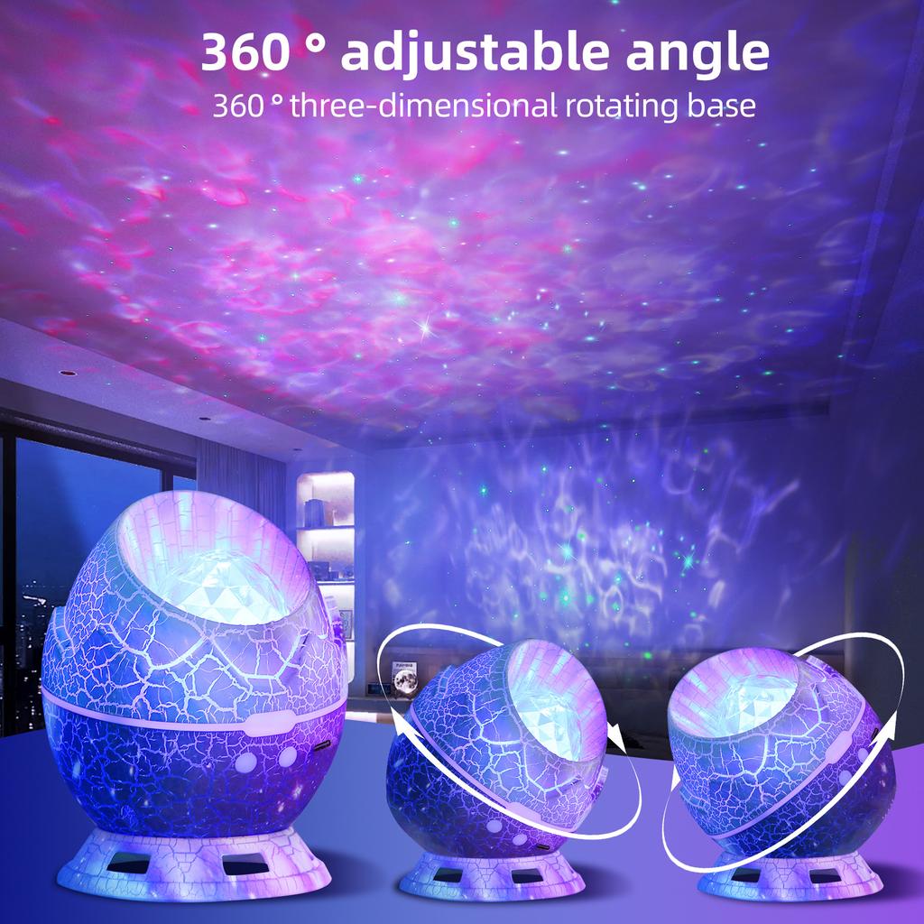 Projector Aurora Dinosaur Egg Galaxy Star Space LED Night Light for Bluetooth Remote Control Timer for Bedroom Living Room Decor