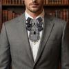 Retro Handmade Plaid Black Diamond Crystal Necktie Men's Suit Shirt Tie Luxury Wedding Jewelry Accessories School Uniform Tie