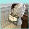 Trendy Summer 2024 Korean Style Plaid Tote Bag For Women With Chic Detail Bow