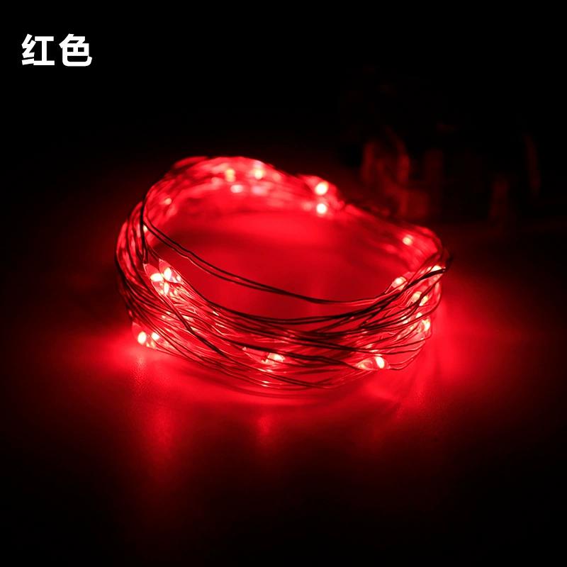 Red LED String Lights, 10M 100 LED Battery Operated with 3-Cell Battery Box for Decoration