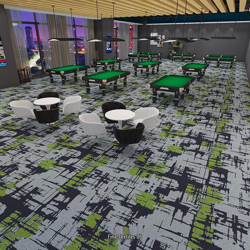 Flame Retardant Billiard Hall Carpet - Durable Polyester, Full Spread, Wear-Resistant for Cement Floors, Large Area Coverage. 450g polyester, 100 sqm starting