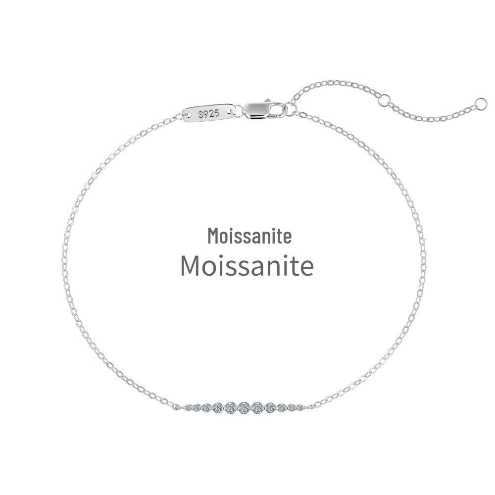 Moissanite S925 Sterling Silver Bracelet - Women s Volleyball Round D-Color Diamond Smile Design 925 Sterling Silver