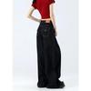 Women's Dark Blue Wide-Leg Jeans: High-Waist, Slimming, Loose Fit for Spring/Autumn 2025.