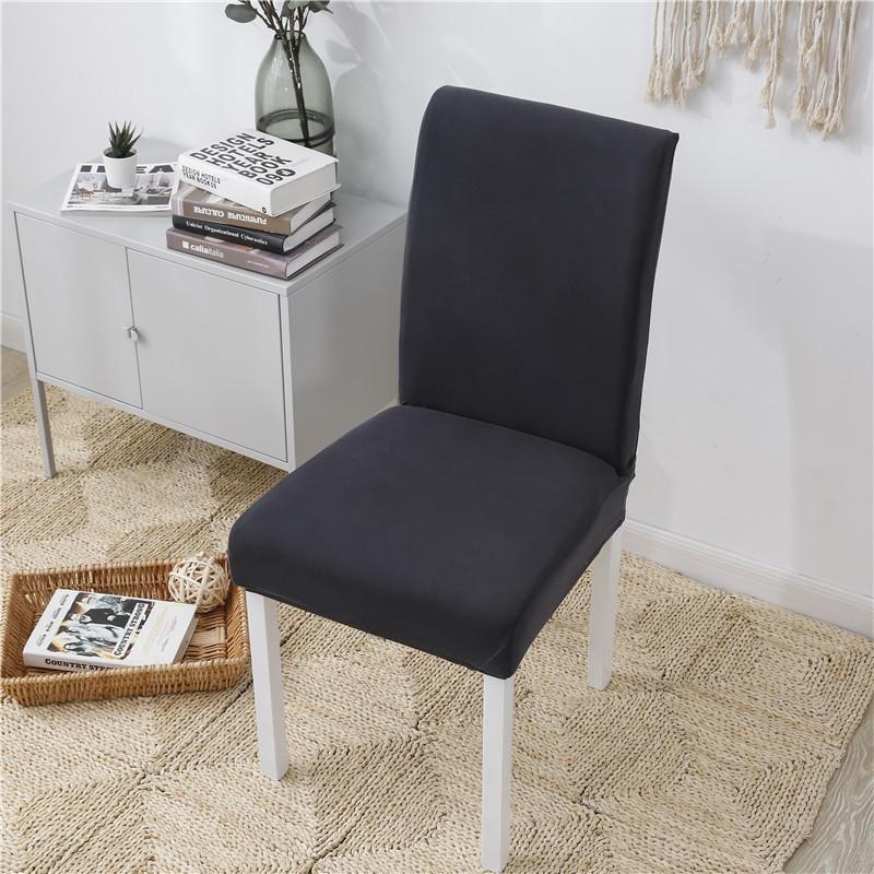 Grey Color Chair Covers Spandex Desk Seat Chair Covers Seat Protector Slipcovers For El Banquet Wedding Universal Size 1Pc