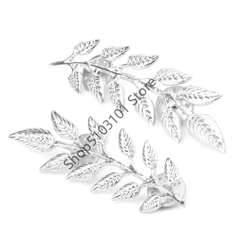 X6HE Fashion Double Tree Leaf Shirt Collar Pin Brooch Gold Silver Gifts for Family Members Girls Teens Women Girl/Boyfriend