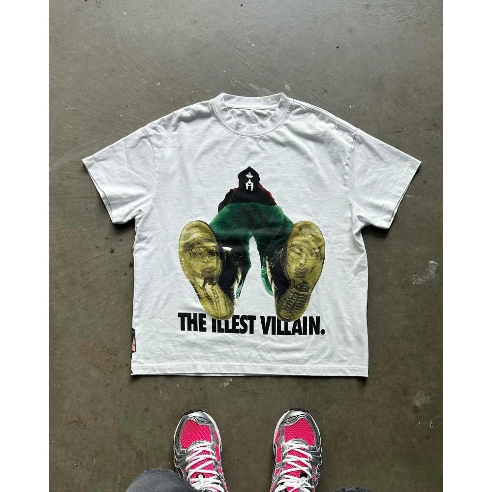 

Новая футболка с принтом европейских и американских персонажей из мультфильмов для мужчин Y2k Harajuku повседневная свободная футболка из чистого хлопка с коротким рукавом L