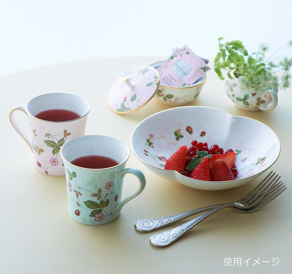 Wedgwood Wild Strawberry Pastel Pair Pink and Wedding Product Number 1053405 [Officially Imported] Mugs, Green, Approx. 300ml, Gift,