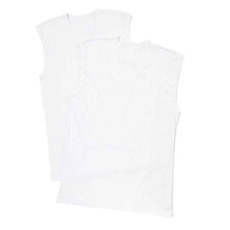 

[B&T CLUB] Sakazen (B&T Club) big size men s 100% cotton V-neck Plain color under tank top 2 disc set white / 7L