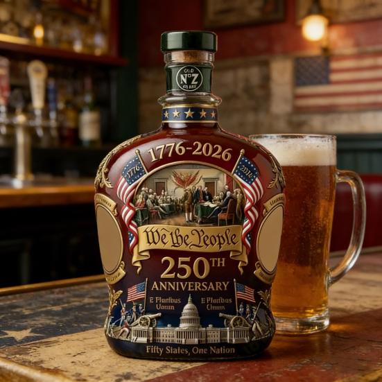 ONS. 250ste Verjaardag Herdenkings Whiskeyfles Wij Het Volk 1776-2026 Glazen Karaffen Onafhankelijkheidsdag Patriottisch Cadeau voor Sterke Drank Bourbon Wijn