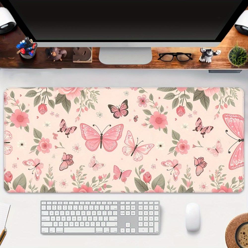 ExtraLarge And Elongated Gaming Mouse Pad Featuring A Butterfly DesignWith AntiSlip Rubber BaseWashable Surface And Precise