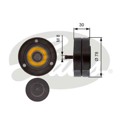 Gates Deflection/Guide Pulley, V-Ribbed Belt T36236 Size 10