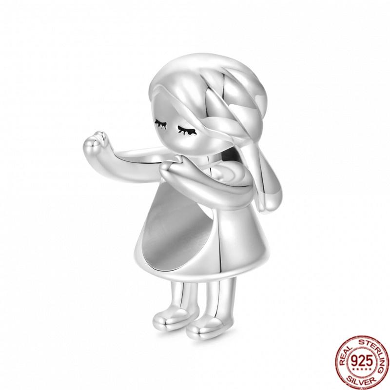 Het försäljning S925 Sterlingsilver Pojke- Flicka-Tonåring & Prinsesskrona Prins Hängberlock Smycken Pärlor Passar Original Armband