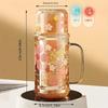 Cute Flower Cold Water Jug High Borosilicate Glass Drink Water Bottle With Lid Kitchen Housewares Ice Coffee Cups Camping Kettle