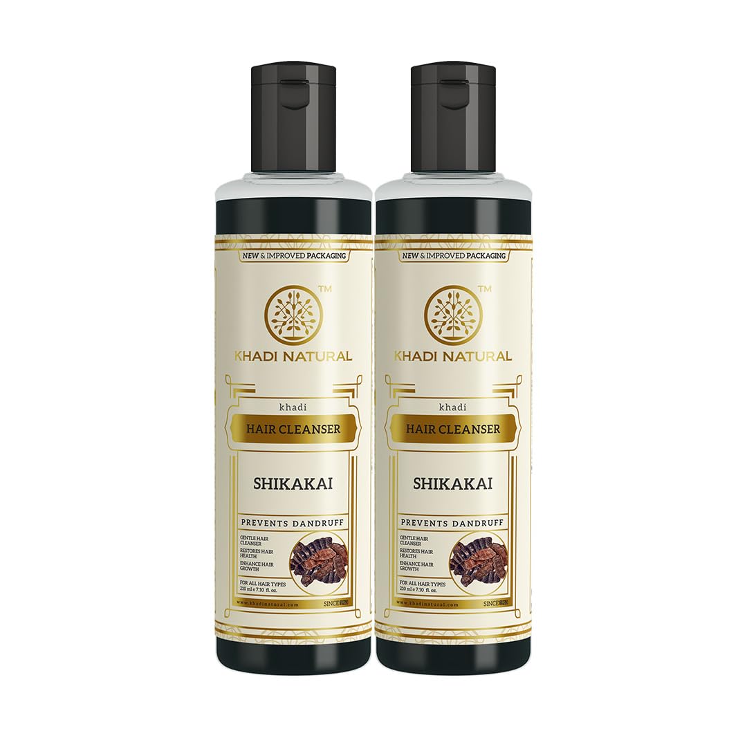 

Khadi Natural Shikakai Herbal Shampoo For Healthy Strong Hair, Suitable For All Hair Types, Pack Of 2, 210ml