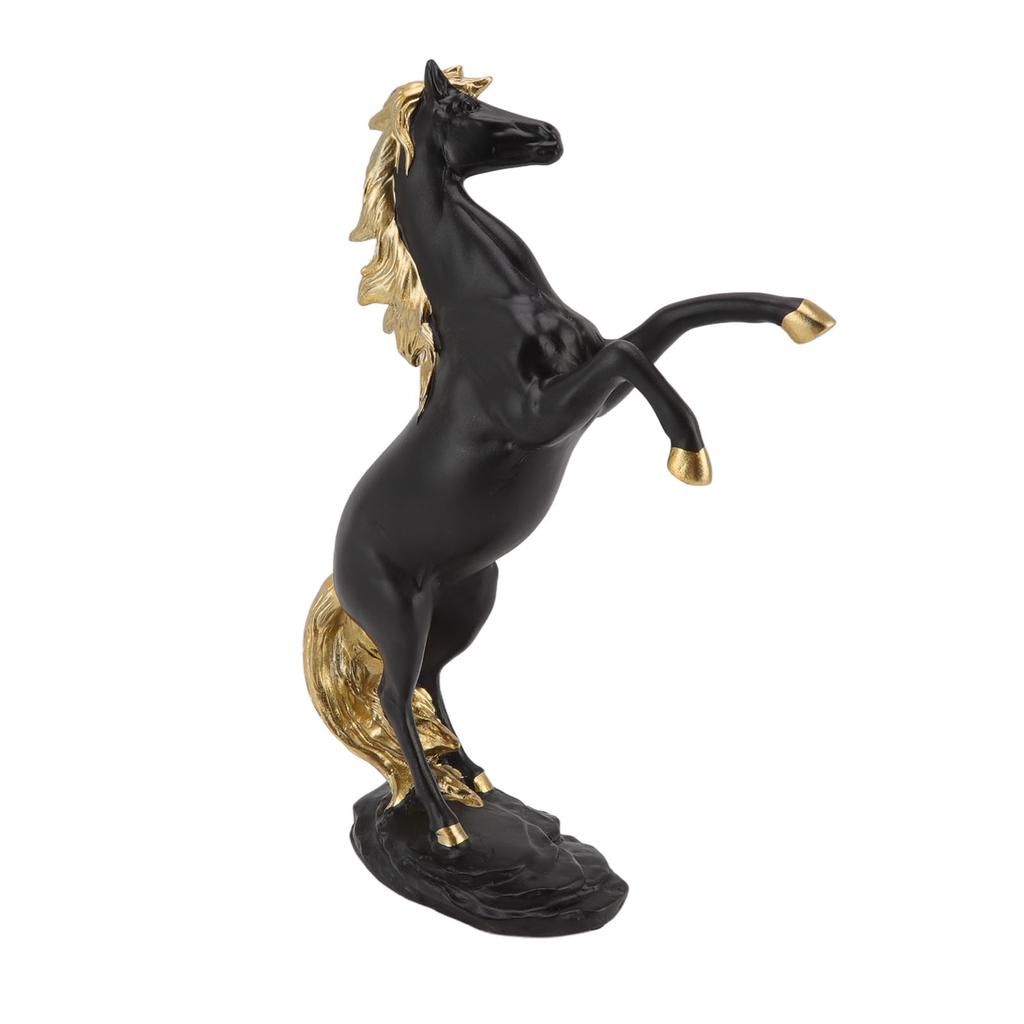 Horse Sculpture Ornament Decorative Auspicious Wealth Craft Resin Standing Horse Statue for Cabinet