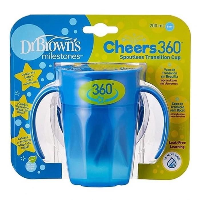 

360 Tumbler Without Spout Blue With Handles 200ml