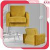 Alicja Reclining Armchair for Sleeping with a Container Family Meble Yellow Gold
