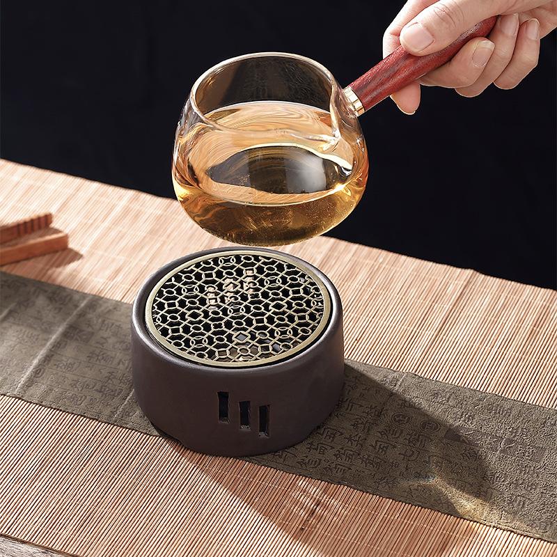 Warm Tea Stove Roasted Orange Base Candlestick Warm Tea Maker Ceramic Heating Base Japanese Style Roasted Tea Maker