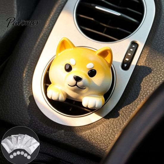 Car Air Outlet Perfume Cute Pet Vent Clip, Elephant/Dog/Lamb/Hippo/Penguin Dashboard Resin Decoration Trim Freshener Diffuser for Auto Interior