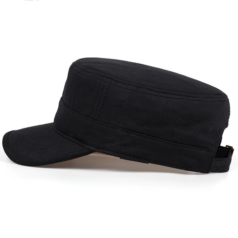 Sun Flat Top Hat for Men Women Casual Outdoor Versatile Hat Black