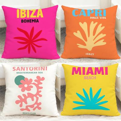 Fashion T-TTravel Vacation Cushion Cover Comfortable Reversible Pillow Cover Ideal for Car Sofa Bedroom & Beyond