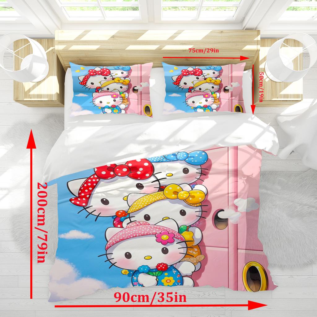 Hello Kitty 3D Children'S Bedding Set Duvet Cover Sets Comforte Suitable For Children And Adults Cute Printed Cartoon