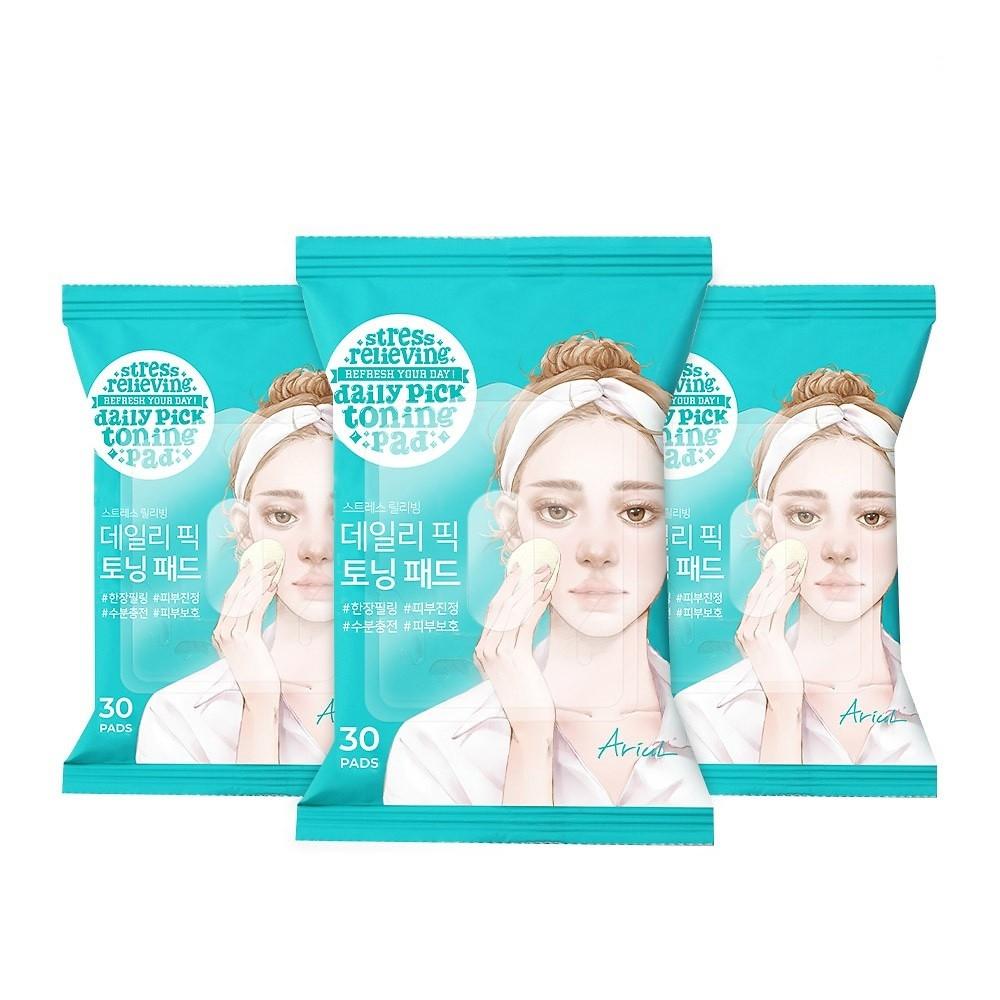 Ariul Skin Arial Daily Pick Toning Pad 30 Sheets X 3