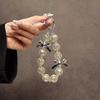 Personalized Bow Phone Chain, Short Wrist Handmade Beaded Phone Lanyard Phone Case Pendant