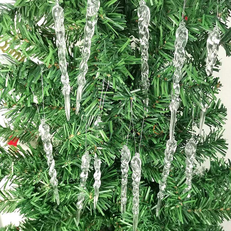 (12 Stück/Packung) Weihnachtsbaum-Anhänger Kunststoff Transparent Eiszapfen Deko Weihnachtsdekorationen Für Handgemachtes DIY Heimdekoration