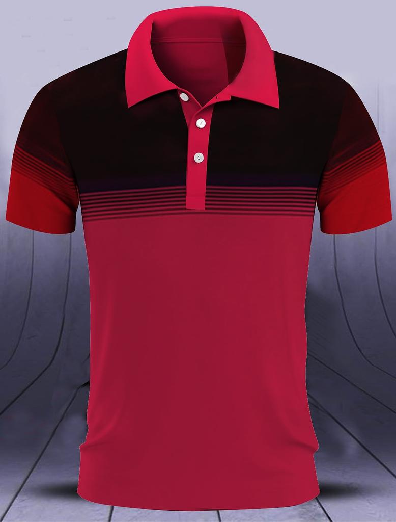 Men's Polo Shirts Golf Shirt Button Up Breathable Quick Dry Moisture Wicking Short Sleeve Man