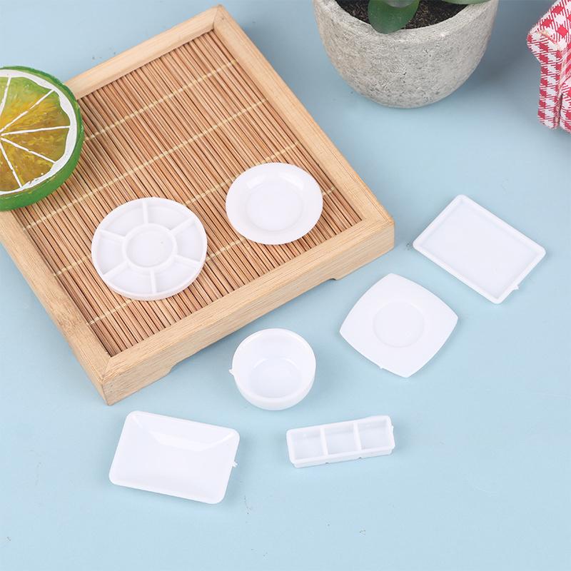 33Pcs/Set Dollhouse Miniature Trays Plates Doll Mini Food White Dishes Tableware