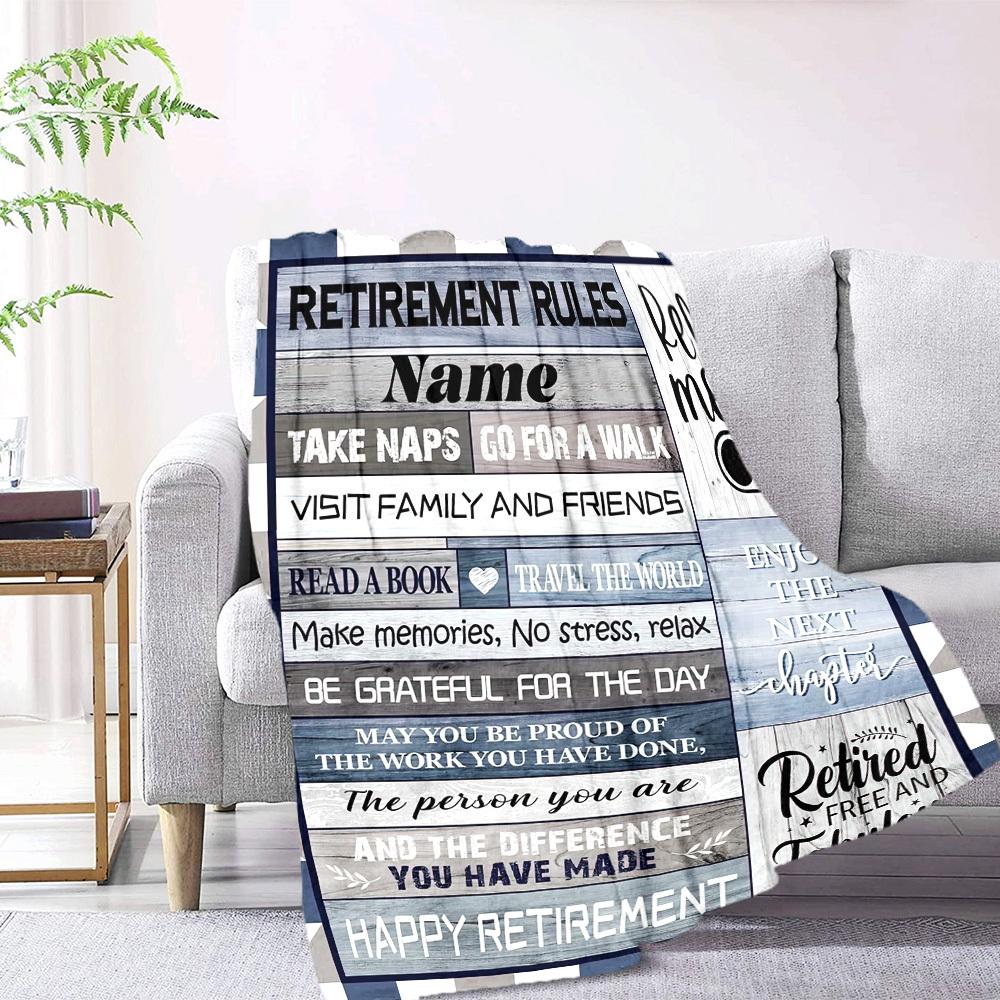Retirement Rules Relax Travel Read And Be Grateful Lightweight Blanket Name Warmthful Decor For Sofa Couch Office Bed Picnics Four Seasons