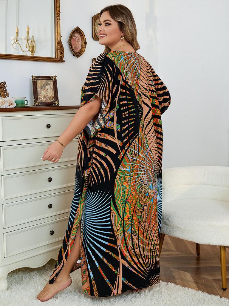 2023 Neu Rayon Übergröße Strand-Cover-up Robe - Europäischer & Amerikanischer Stil Bikini Badeanzug Sonnenschutzmantel