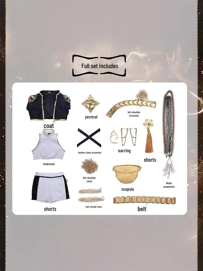 Lumi Black K-pop Girl Group Demon Hunter Halloween Cosplay Costume Set