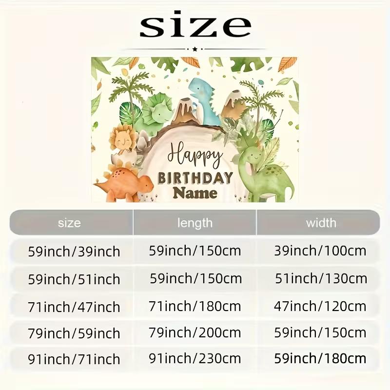 Customizable Name Watercolor Dinosaur Party Backdrop Kids Jungle Dino Photo Booth Background Cloth