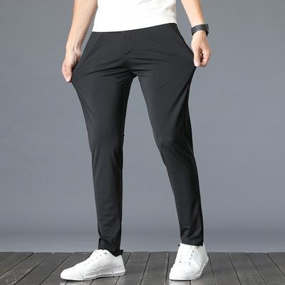 High End Tianshi Casual Pants for Men's Outerwear Business Casual Small Suit Pants for Men's Clothing System Lightweight and Breathable Long Pants