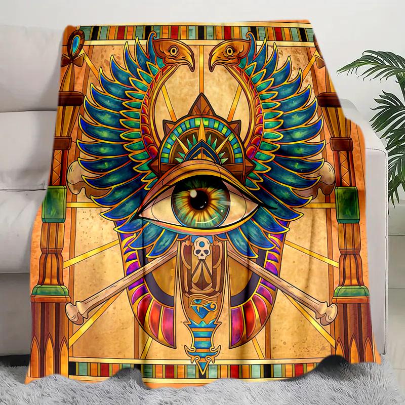 1PC All-Seeing Eye theme printed blanket, all season lightweight home office outdoor nap multifunctional blanket A9