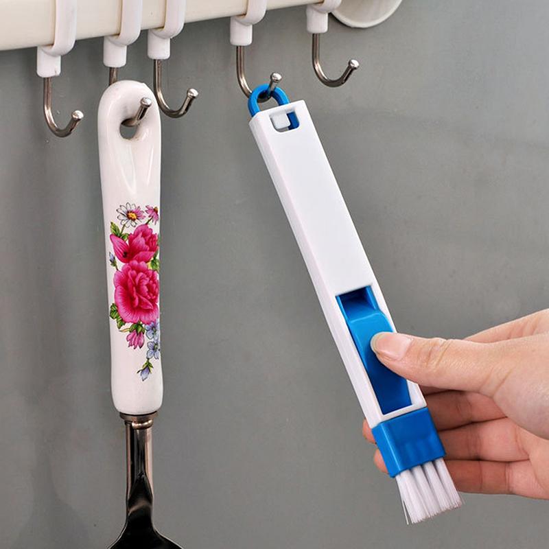 Portable Two-In-One Cleaning Brush Multifunctional Door And Window Keyboard Groove Cleaner Dust Shovel Window Rail Cleaning Tool