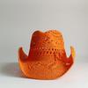Orange Western Cowboy Straw Hat Letter Straw Hats for Women Men Summer Outdoor Holidays Beach Sun Hat for Women Sombrero