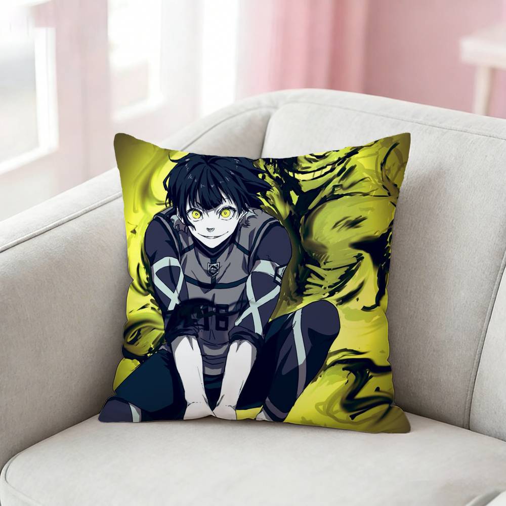 B-Blue Anime Lock Pillow Case For Sofa Living Room Home Office Decor Protective Cover
