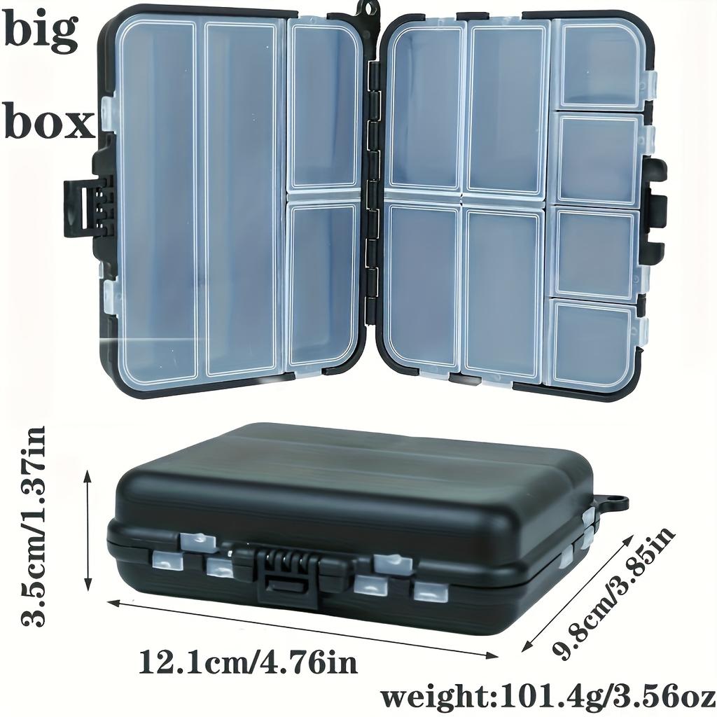 FTK Multi-Section Storage Box, Double-Sided Tackle Box - Convenient Bait, Hook and Bait Organizer