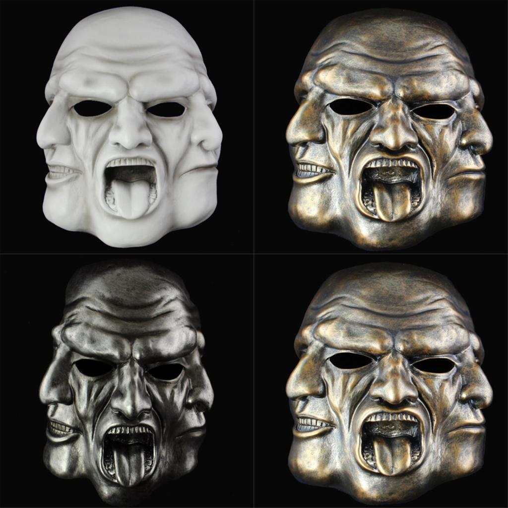 Captivating Three-faced Resin Masks For Halloween Cosplay And Themed Parties