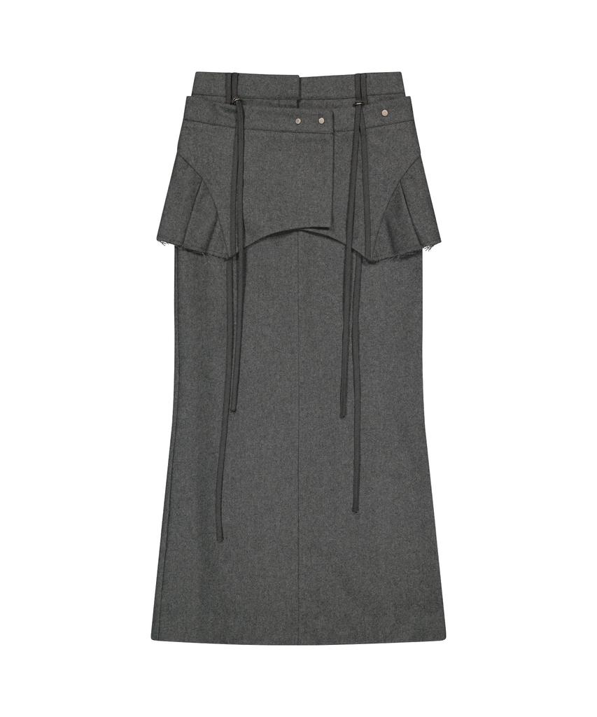Ohos Layered Wool Skirt / Gray