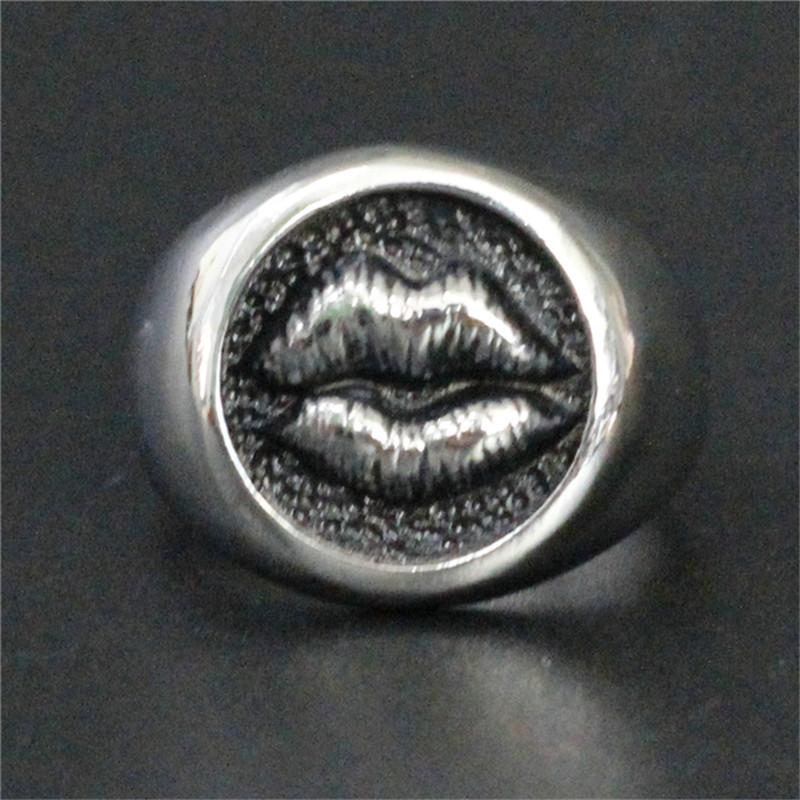 

1pc Support Drop Ship Lovers Lips Ring 100% 316L Stainless Steel Jewelry Personal Design Kiss Ring 8