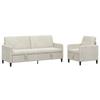 Sofa Set with Storage 2 Pcs. Cream Polyester