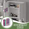Acrylic Straw Holder For Cabinet Adhesive Straw Storage Clear Chopsticks Organizer For Cupboard Kitchen Counter Coffee Stirring
