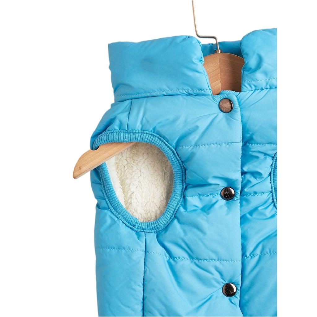 Button Winter Dog Vest With Integrated Keep Warm Fleece Back Zipper For Small Medium Dog