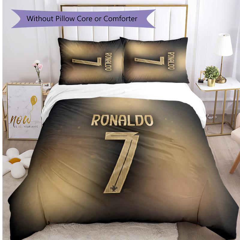 Cristiano Ronaldo Printed Bedding 3 Piece Set Cozy Breathable Bed Cover Set As Housewarming Holiday Gift