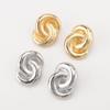 New European American Simple Spiral Stud Earrings Minority High Grade Twist Shape Earrings For Women Trendy Fashion Jewelry